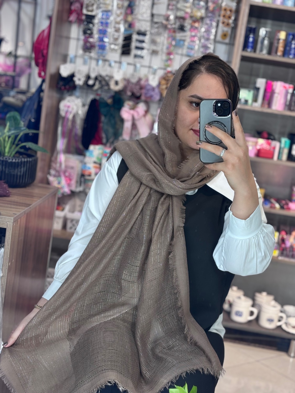 شال حصیری وارداتی شاین دار
